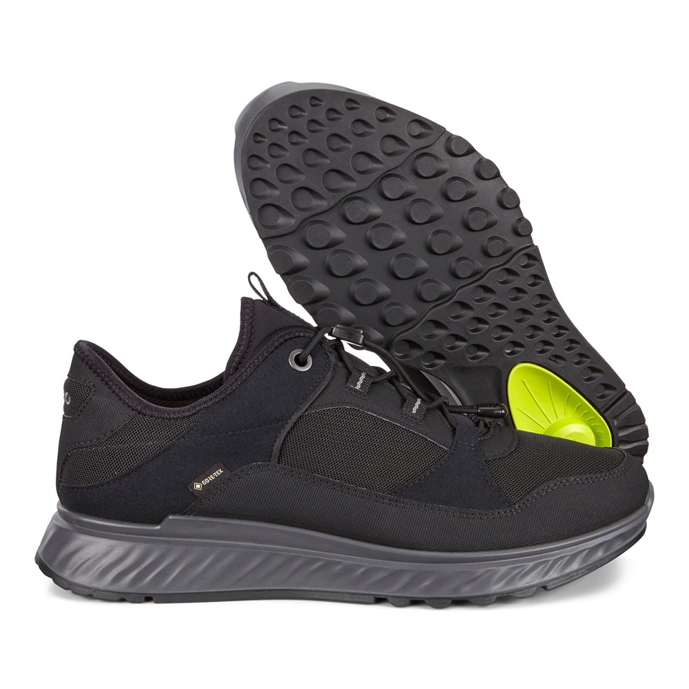 Mens Hiking Shoes - ECCO Exostride Low Gtx - Black - 4765ZIDRF